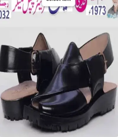 Norozi Chappal China Shape Double Sole Black Color