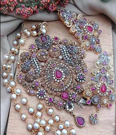 Turkish jewelry high Quality gold |1# Pakistani Bridal Jewellery Sets | Artificial for Wedding |  Sastabazzar