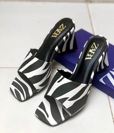 heels shoes zebra