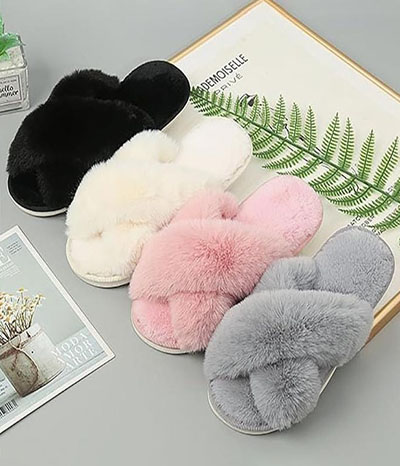 fur slippers women