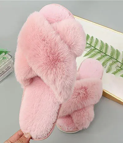 fur slippers women