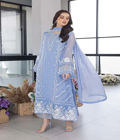 lawn 3 piece suit organza 2