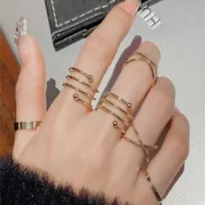 Gold Finger Rings Set