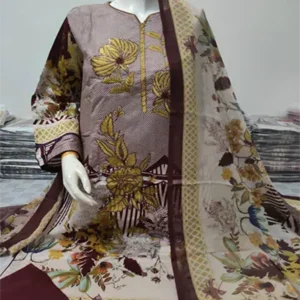 Lawn Suit With Chiffon Dupatta