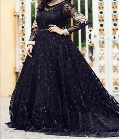 Net Embroidery Frock Designs