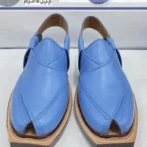 Norozi Chappal shape single sole sky color