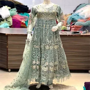 Silk Maxi Embroidered Dress