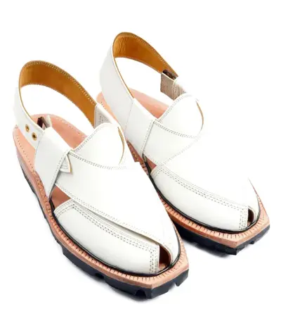 Thela Bullet Double Sole White Color Norozi Chappal