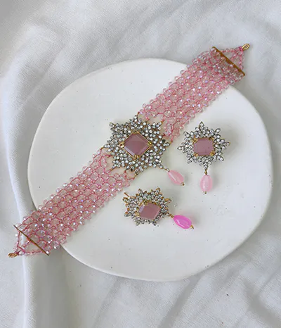 bridal jewellery set zircon Guluband Set