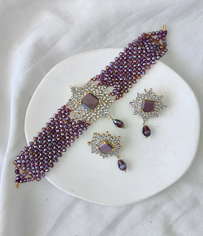 bridal jewellery set zircon Guluband Set