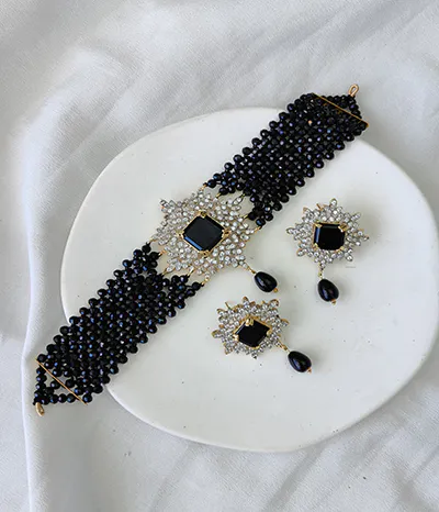 bridal jewellery set zircon Guluband Set