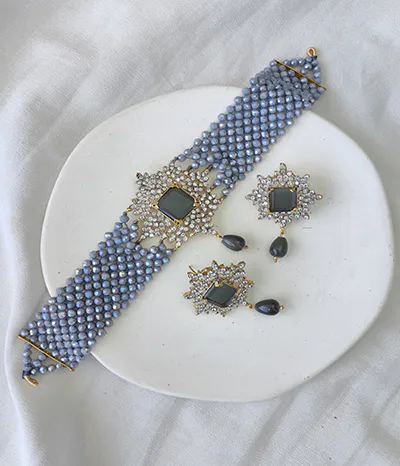 bridal jewellery set zircon Guluband Set