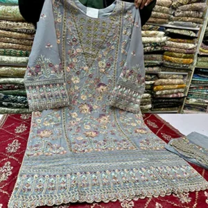 chiffon embroidered dresses 2