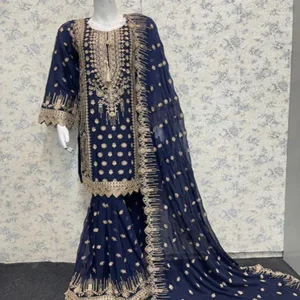 chiffon embroidered suits