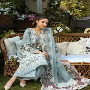 digital printed lawn Embroider