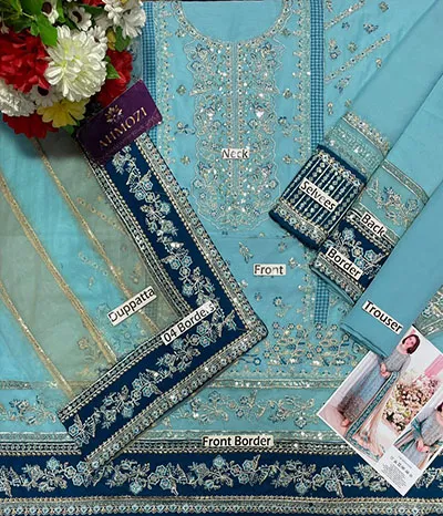 embroidered chiffon suits