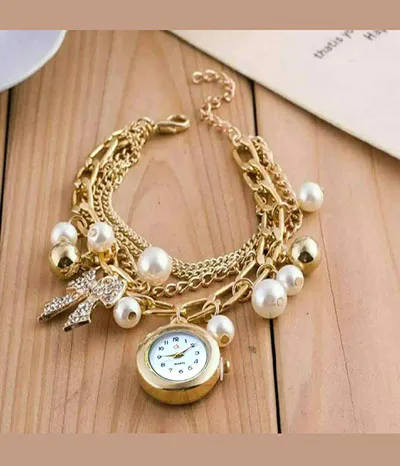 ladies pearl bracelet watch