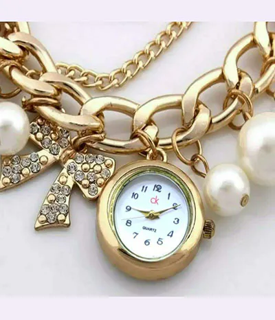 ladies pearl bracelet watch