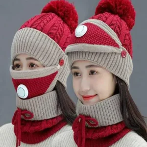 ladies wool cap set 3