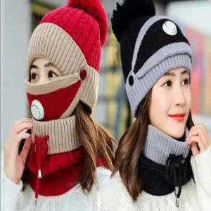 ladies wool cap set