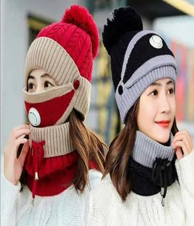 ladies wool cap set