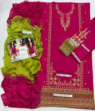 lawn embroidered 3 piece