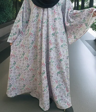 open front abaya print