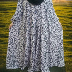 open front abaya print