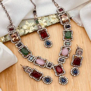 oxidised jewellery necklace set 4