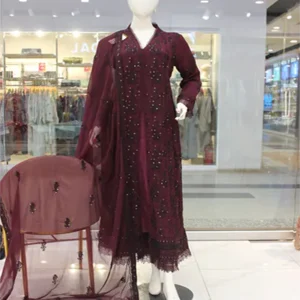 pakistani gown stitched 3pc 2