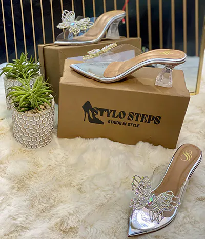 transparent heels shoes girl 1