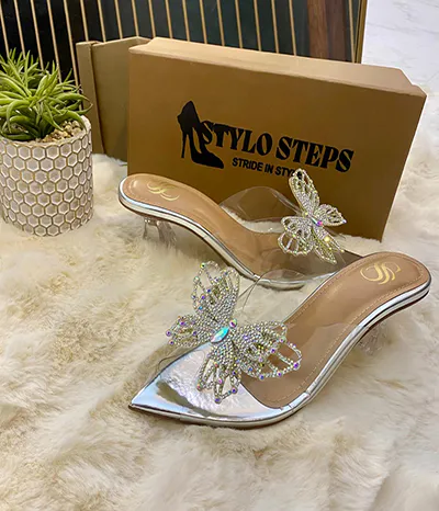 transparent heels shoes girl 10