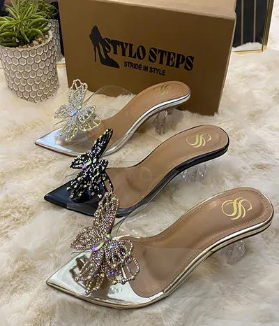 transparent heels shoes girl 2