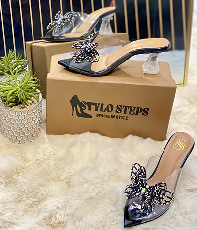 transparent heels shoes girl 5