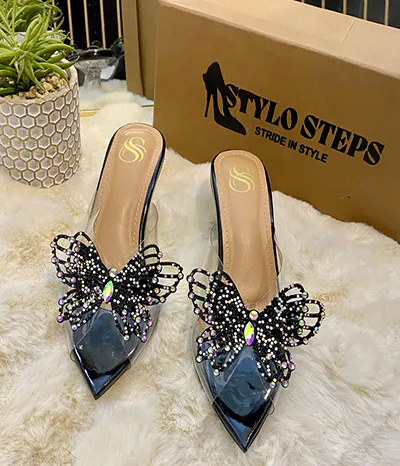 transparent heels shoes girl 6
