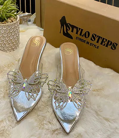 transparent heels shoes girl 7