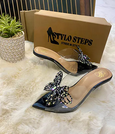 transparent heels shoes girl 9