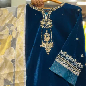 velvet 3 piece suit for ladies online